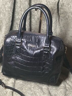 Kate Spade Rialto Place Alessa Croco Embossed Leather Satchel